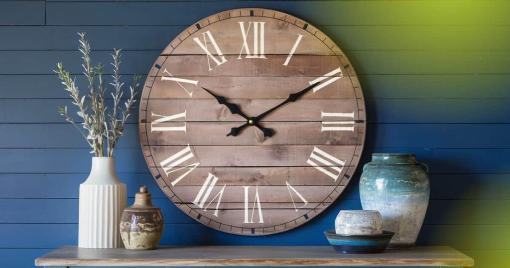 All The Rages Wood Plank 23 Large Rustic Coastal Wall Clock